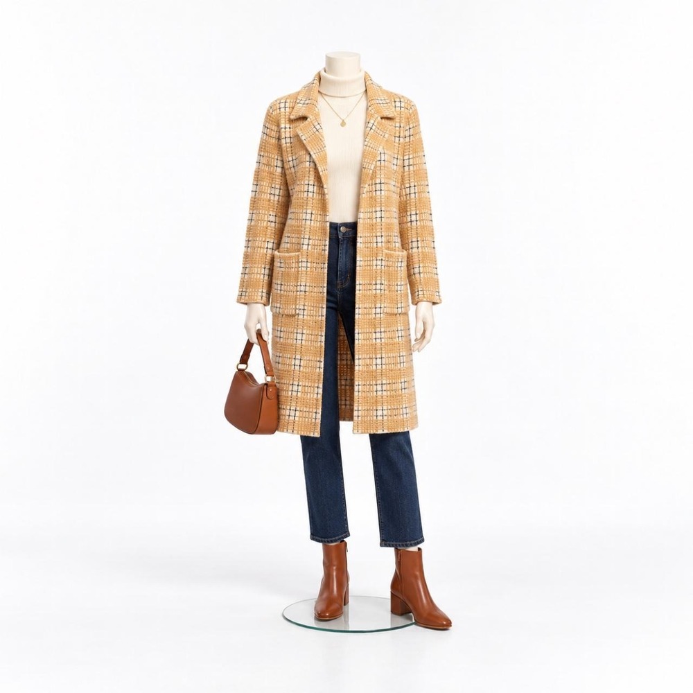 Cyrus Plaid Longline Cardigan — Size Small